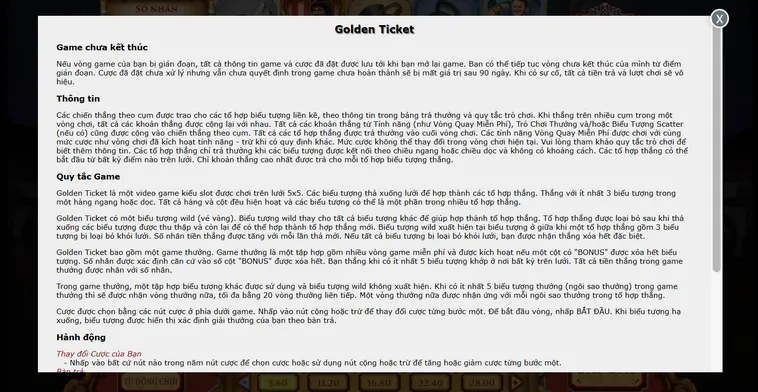 Game Nhanh Golden Ticket Tại VaoBet Trải Nghiệm Vé Vàng Đẳng Cấp