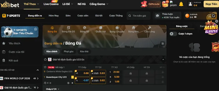 Trải Nghiệm Đỉnh Cao Cá Cược Thể Thao T Sports Tại VaoBet Uy Tín